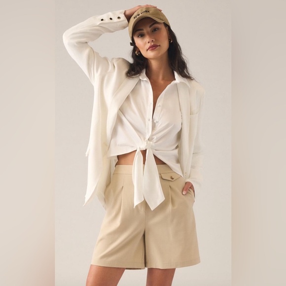 ⭐️⭐️Anthropologie Hutch Silky Tie-Front Blouse NWT - Picture 1 of 8